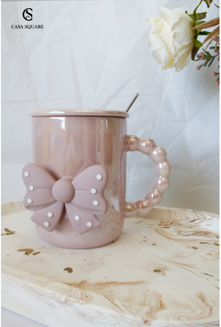 Mug Papillon violet avec cuillère