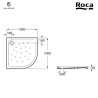 RECEVEUR MALTA 1/4 CERCLE EXTRA PLAT 100X100