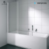 Paroi fixe pour baignoire avec barre de soutient 150x70 cm profilé chromé verre transparent PXV1