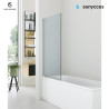 Paroi fixe pour baignoire avec barre de soutient 150x70 cm profilé chromé verre transparent PXV1