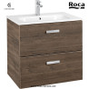 SET MEUBLE VICTORIA 2 TIROIRS 60CM WENG AVEC LAVABO RESINE