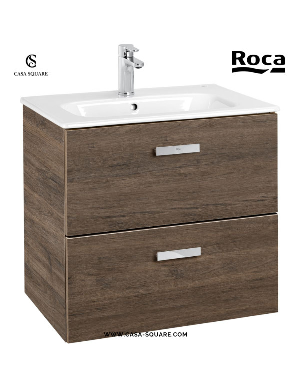 SET MEUBLE VICTORIA 2 TIROIRS 60CM WENG AVEC LAVABO RESINE