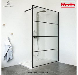 Paroi walk- in profilé Elox noir 80cm H 2m PHILLY LOFT HORIZON