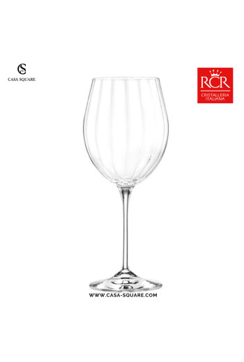 SET DE 6 VERRES  À PIED 45 OPTIC  CRISTAL RCR