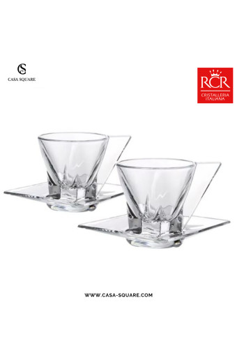 SET DE 2 TASSE À CAFE EXPRESS CRISTAL RCR