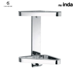 PORTE SAVON DOUBLE D'ANGLE CHROME