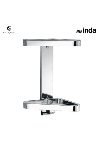 PORTE SAVON DOUBLE D'ANGLE CHROME