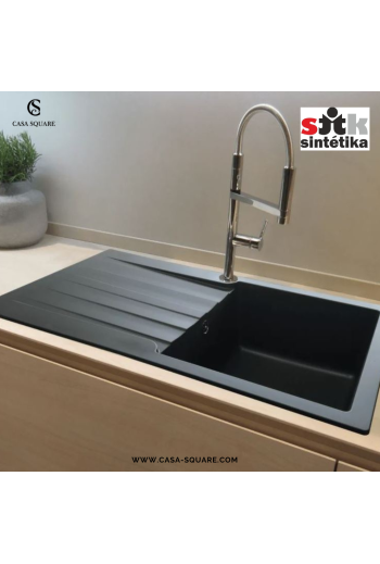 EVIER DE CUISINE 1 BAC SIERRA 860X500 NOIR