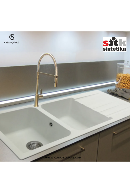 EVIER DE CUISINE 2 BACS SIERRA 1160X500 BLANC