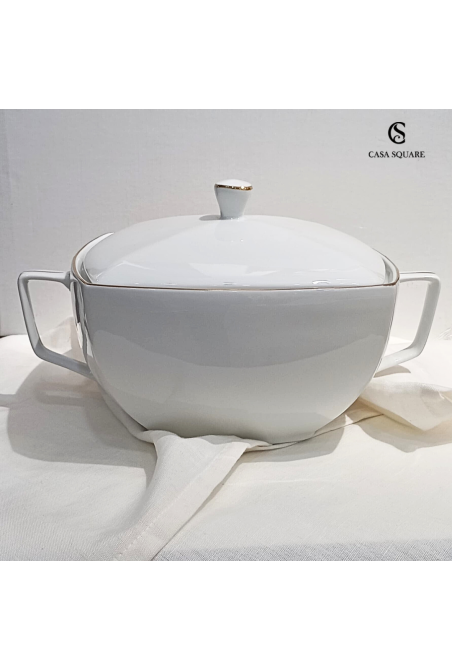 SOUPIÈRE 3L EN PORCELAINEFILET OR