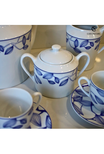 SERVICE À CAFÉ EN PORCELAINE BLEU 15 PCS