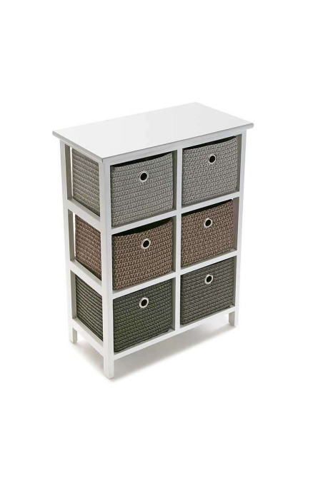 Commode avec 6 paniers de rangement