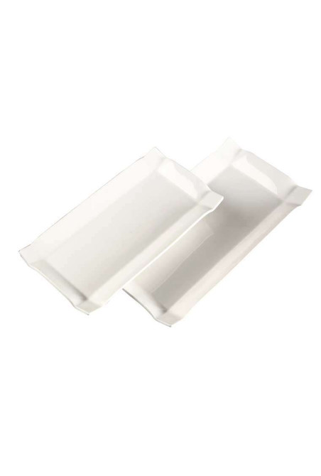 Set 2 plats blancs en porcelaine