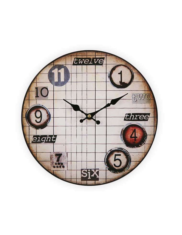 Horloge murale antique en bois 29cm