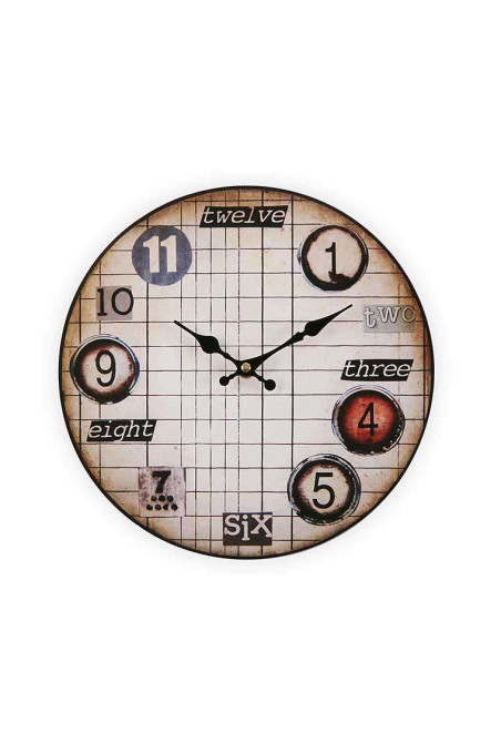 Horloge murale antique en bois 29cm