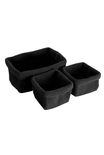 Set de 3 paniers noirs