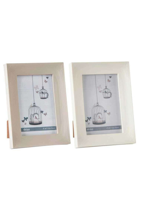 Set de 2 cadres photos effet bois 10x15 cm