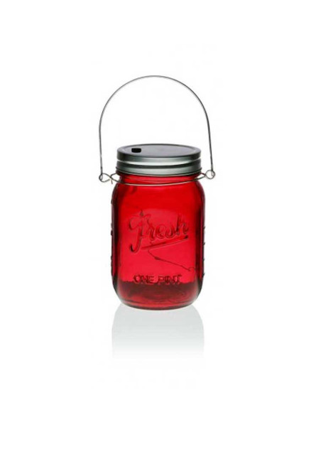 Pot LED rouge en verre