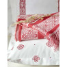 Ensemble de lit PIYONASA corail brodé double 100% coton