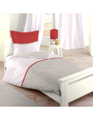 Housse de Couette rouge BICOLOR single 140 x 200 cm