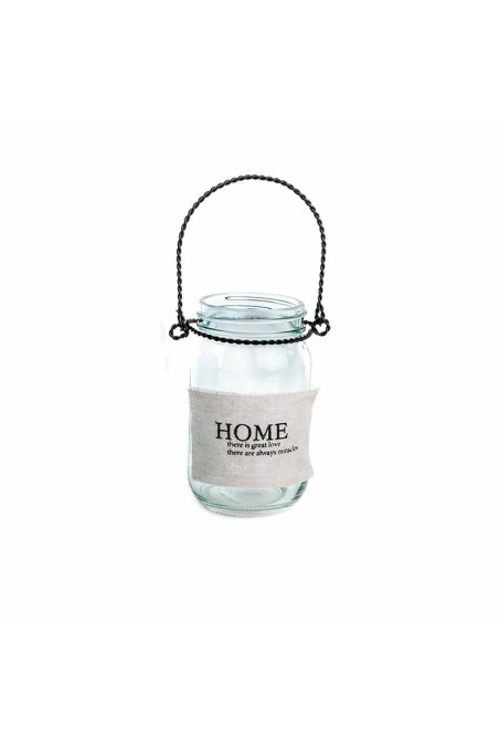 Bougeoir HOME transparent 7X7X13 cm en verre