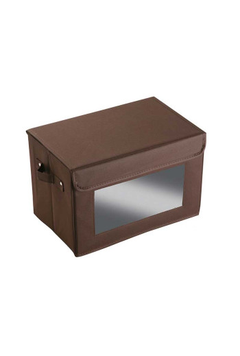 Petite boite de rangement marron avec fenêtre 38x25cm