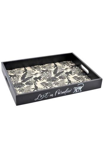 Plateau  BLACK PARADISE en bois 40X30X5 cm noir