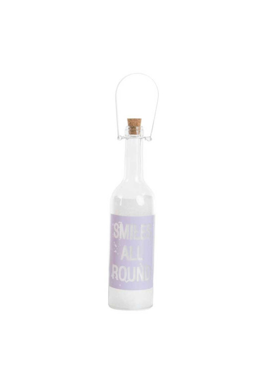 Bouteille LED en verre SMILE 7,5X28 cm violet