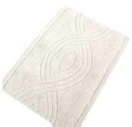 Tapis de bain GRAVURES blanc en coton 60X40 cm