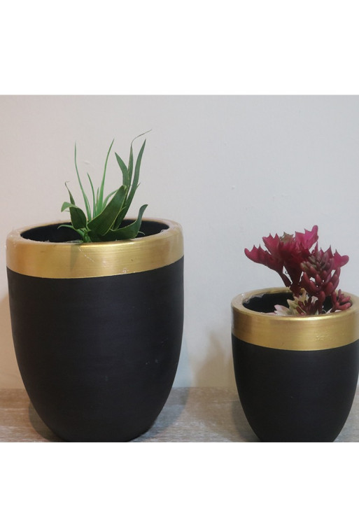 Set de 2 pots rond  noir