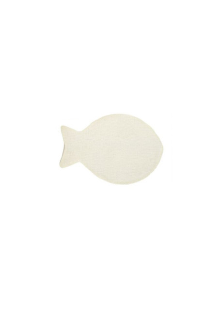 Sous plat POISSON en  FIBRE blanc 45X30 cm