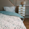 Set de lit une place et  demi 180 x240 100% coton  papillon bleu