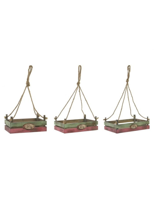 Set de 3 SUPPORT POT JARDIN en BOIS 33X33X13 cm