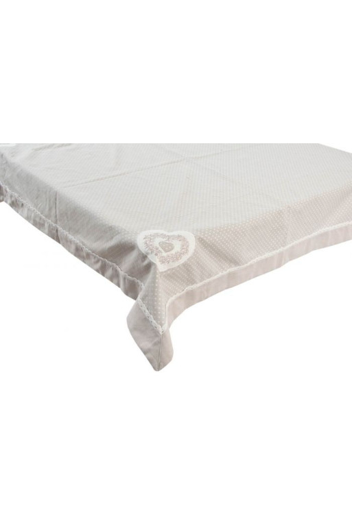 NAPPE CŒUR EN COTON GRIS 100X100 cm