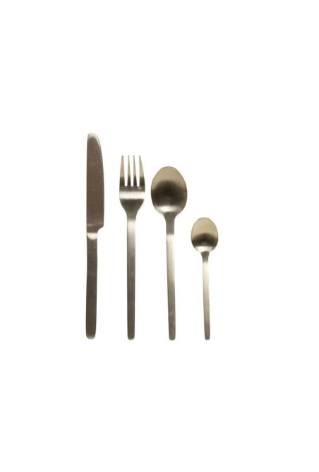 Set de 16 couverts en inox doré mat