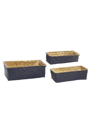 Set de  3 corbeille bleu  30X16X11 cm