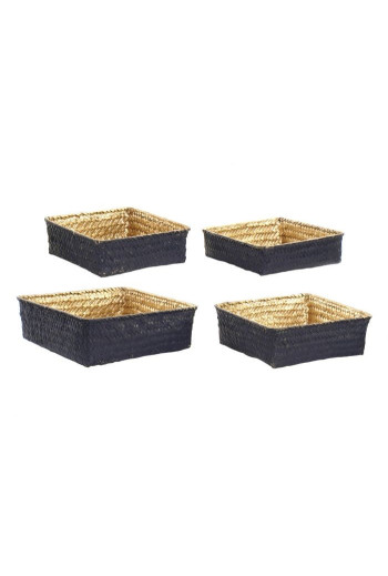 Set de  4 corbeille  bleu  26X26X10 cm