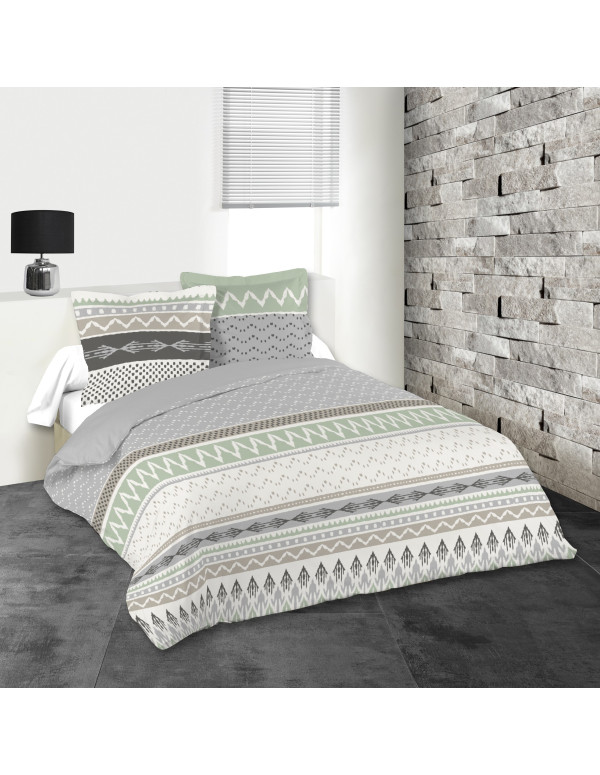 Housse de couette GREENY HC  100% coton  260X240cm + 2 Taies d'oreiller 63X63 cm