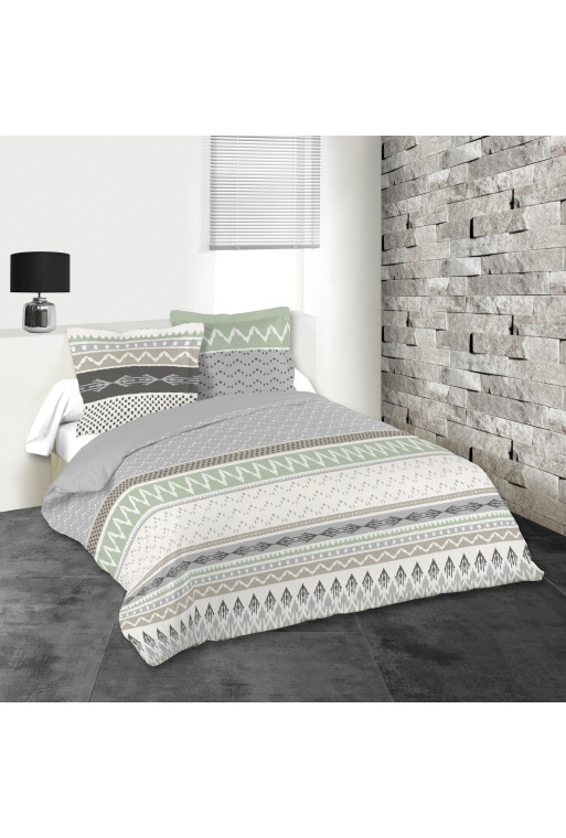 Housse de couette GREENY HC  100% coton  260X240cm + 2 Taies d'oreiller 63X63 cm