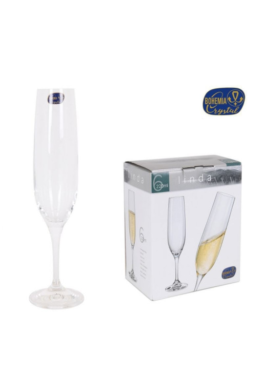 SET DE 6 COUPES à CHAMPAGNE cristal bohemia   220cl