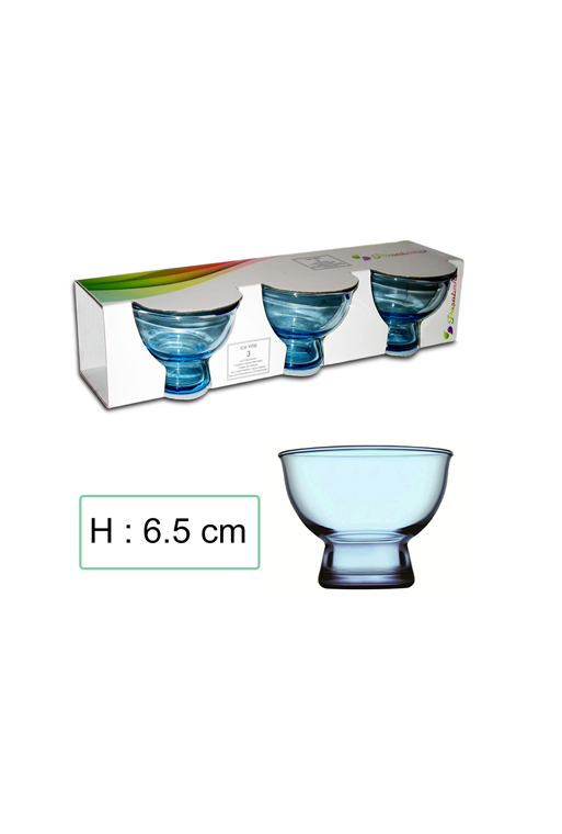 Set de 3 COUPES GLACE ICE VILLE BLEU