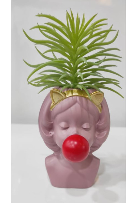 Plante artificielle fille en rose