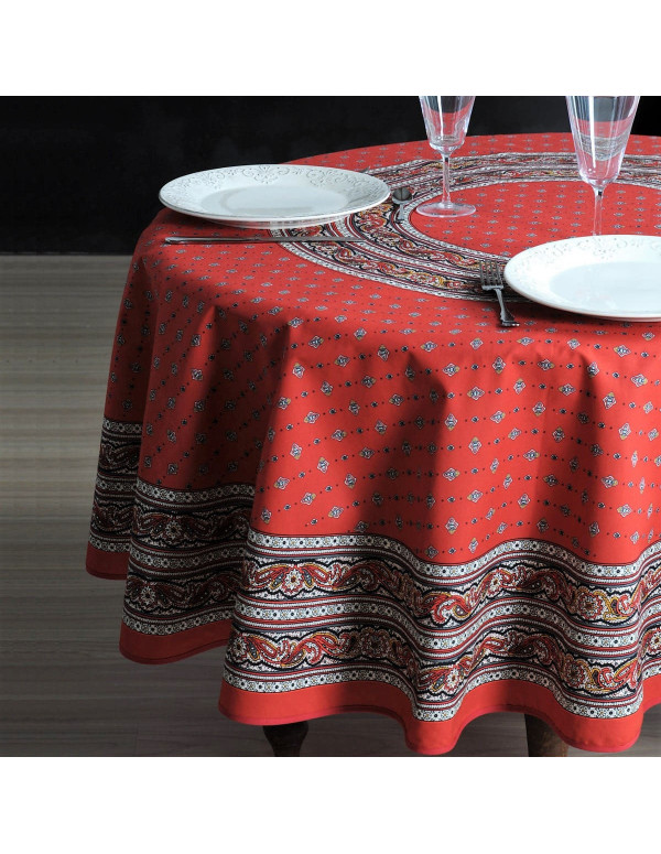 NAPPE GALON ENDUIT DIAM EN ROUGE  175 CM