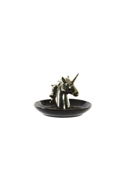 Porte bague LICORNE en noir 13X13X10 cm