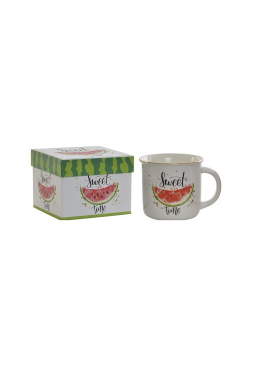 MUG PASTÈQUE EN PORCELAINR AVEC BOITE  360 ML