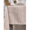 Nappe beige en lin + set de 6 serviettes en gris