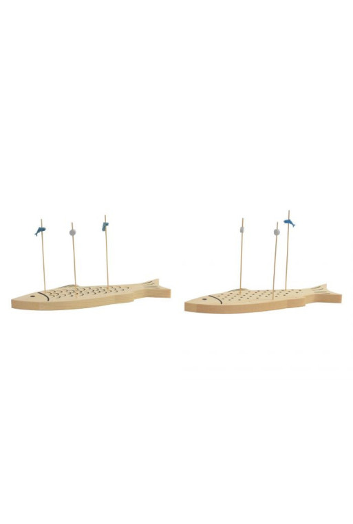 SET DE 2 PLANCHES  APARTIVE FORME POISSON  EN BOIS 27X8,5X14,5 cm