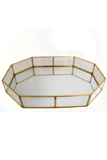 Plateau miroir doré 42x23 cm