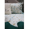 Housse de couette 140*200 cm  cactus  bleu + 2 taies d'oreiller