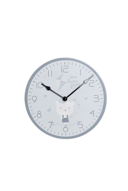 Horloge enfant en bleu  24X3X24 cm